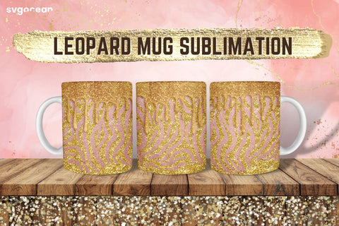 Leopard Mug Sublimation | PNG Bundle | Mug Wrap Sublimation SvgOcean 