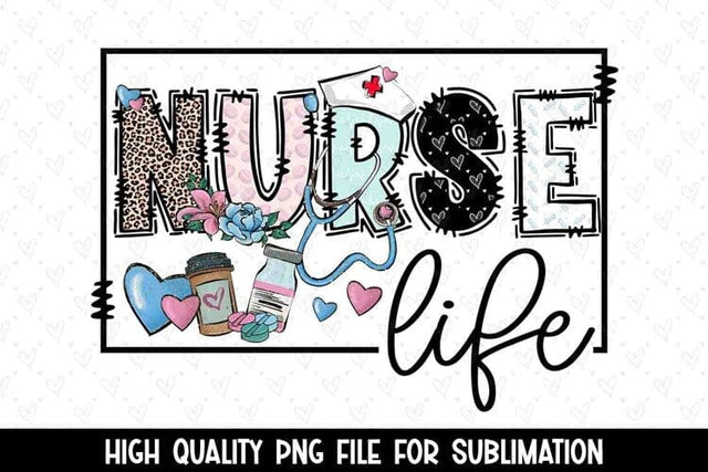 Leopard Nurse Life Png Sublimation Design Sublimation BijouBay 