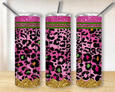 Leopard Pencil 20 oz Skinny Tumbler Wrap Sublimation Straight, Tapered PNG Design Sublimation BouDesign 