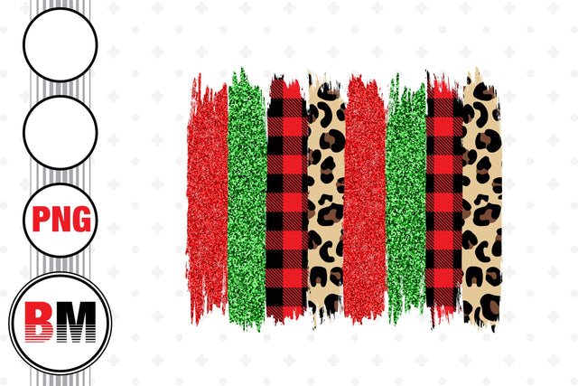 Leopard Plaid Buffalo Christmas Brush PNG Files Sublimation BMDesign 