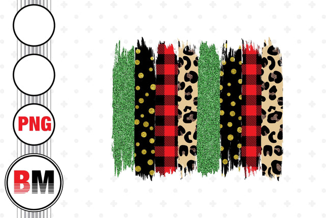 Leopard Plaid Buffalo Christmas Brush PNG Files Sublimation BMDesign 