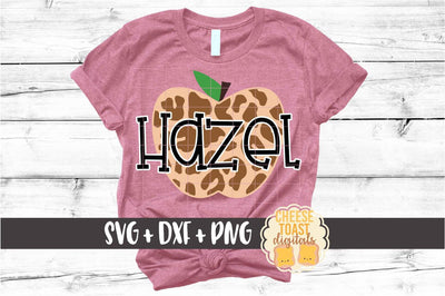 Leopard Print Apple - School Teacher SVG PNG DXF Cut Files SVG Cheese Toast Digitals 