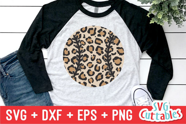 Leopard Print Baseball or Softball SVG Svg Cuttables 