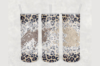 Leopard Print Bleached Spots Tumbler sublimation design 20 oz skinny tumbler wrap Sublimation BambinaCreations 