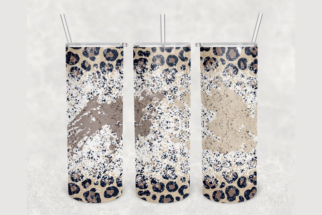 Leopard Print Bleached Spots Tumbler sublimation design 20 oz skinny tumbler wrap Sublimation BambinaCreations 