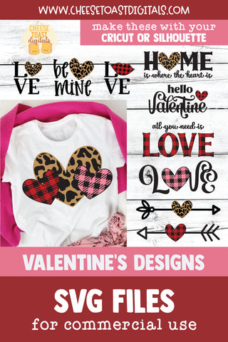 Leopard Print & Buffalo Plaid Valentine's Day SVG Bundle SVG Cheese Toast Digitals 