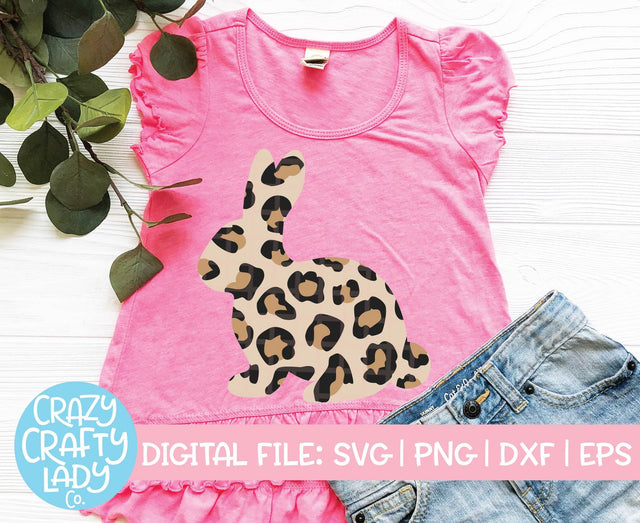 Leopard Print Bunny | Easter SVG Cut File SVG Crazy Crafty Lady Co. 