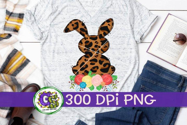 Leopard Print Bunny PNG for Sublimation-Easter PNG Sublimation Greedy Stitches 