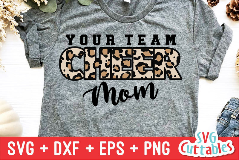 Leopard Print Cheer Mom Svg Cuttables 