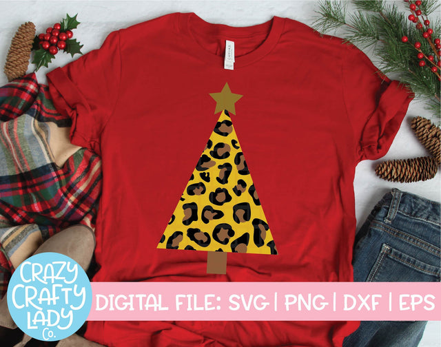Leopard Print Christmas Tree | Holiday SVG Cut File SVG Crazy Crafty Lady Co. 