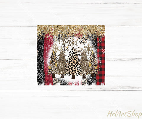 Leopard Print Christmas Trees Tumbler PNG | Sublimation PNG Sublimation _HelArtShop_ 