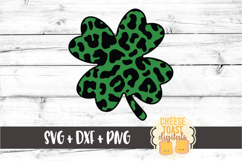 Leopard Print Clover - St Patrick's Day SVG PNG DXF Cut Files SVG Cheese Toast Digitals 