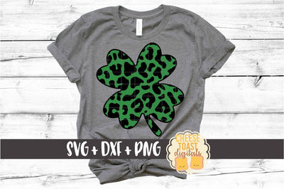Leopard Print Clover - St Patrick's Day SVG PNG DXF Cut Files SVG Cheese Toast Digitals 