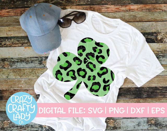 Leopard Print Clover SVG Crazy Crafty Lady Co. 