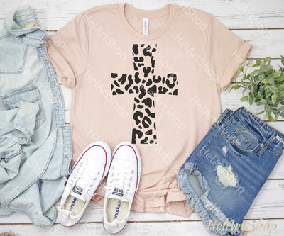 Leopard Print Cross SVG, Christian svg, Faith svg SVG _HelArtShop_ 