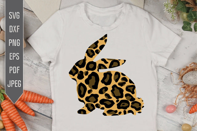 Leopard Print Easter Bunny Svg. Bunny Silhouette Svg. Easter Svg. Leopard Easter Rabbit Svg. Cricut, Sublimation, Iron on dxf, eps, png, pdf SVG Mint And Beer Creations 