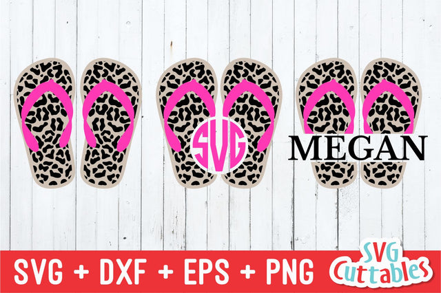 Leopard Print Flip Flop Svg Cuttables 