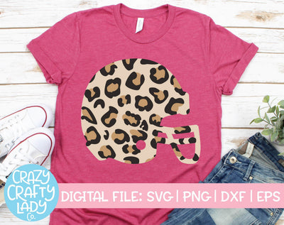 Leopard Print Football Helmet | Sports SVG Cut File SVG Crazy Crafty Lady Co. 