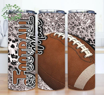 Leopard Print, Football Mom Tumbler, Sports Sublimation, 20 oz Skinny Sport Tumbler Wrap, Instant Download Sublimation AdriOP 