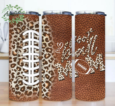Leopard Print, Football Mom Tumbler, Sports Sublimation, 20 oz Skinny Sport Tumbler Wrap, Instant Download Sublimation AdriOP 