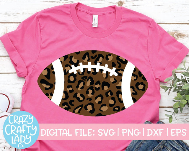 Leopard Print Football | Sports SVG Cut File SVG Crazy Crafty Lady Co. 