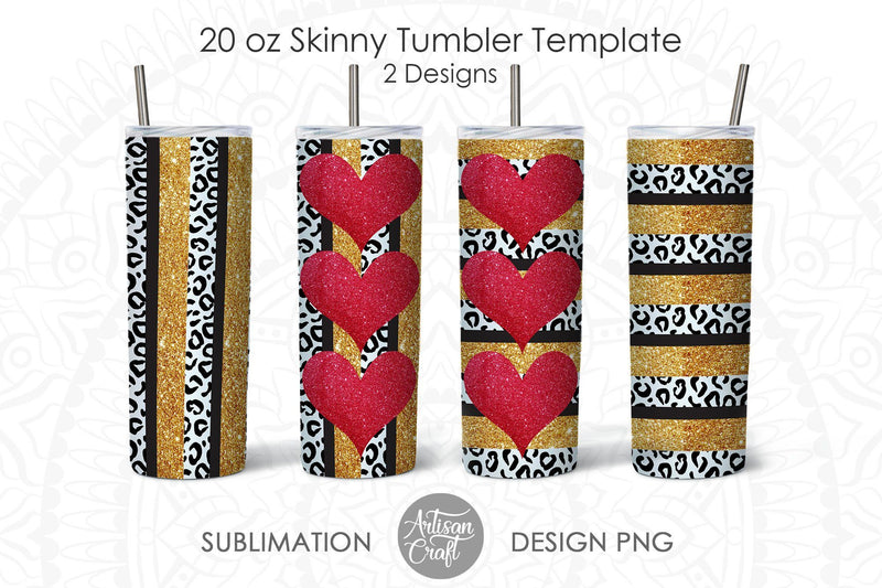 Leopard print glitter tumbler, 20 oz, Sublimation PNG SVG Artisan Craft SVG 