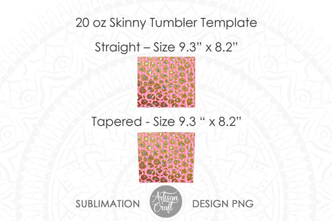 Leopard print glitter tumbler, 20 oz tumbler template SVG Artisan Craft SVG 