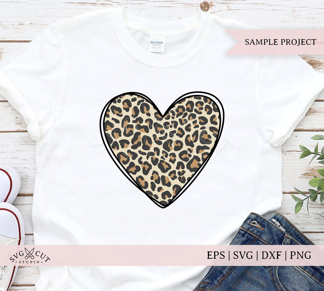 Leopard Print Heart SVG Cut Files SVG SVG Cut Studio 
