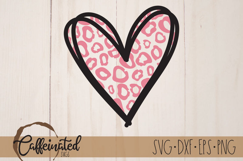Leopard Print Heart svg SVG Caffeinated SVGs 