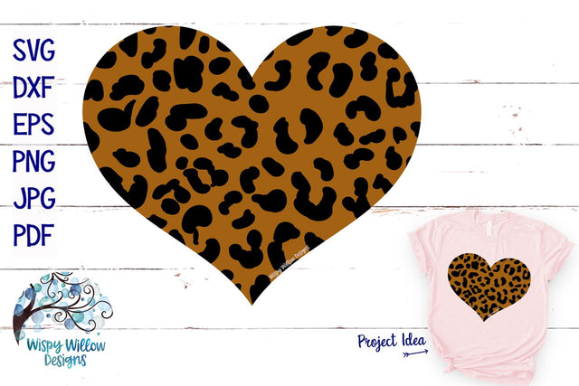 Leopard Print Heart SVG SVG Wispy Willow Designs 
