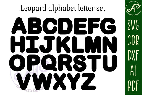 Leopard print letters alphabet set. 26 layered letter SVG APInspireddesigns 