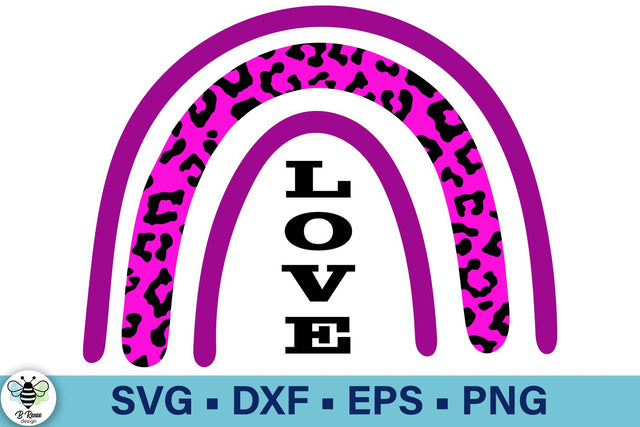 Leopard Print Love Rainbow SVG SVG B Renee Design 