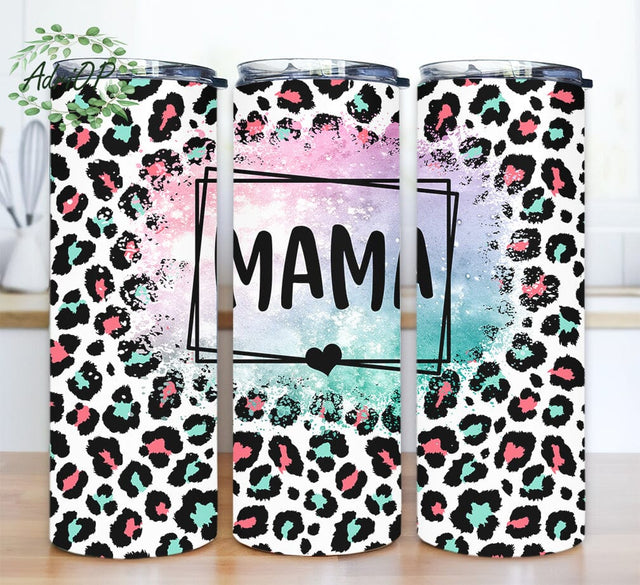 Leopard Print Mama 20oz Skinny Tumbler Png, Mothers Day Gift, Gift for Mom, Pink Leopard Print Png, Mother's Day Coffee Tumbler Sublimation AdriOP 