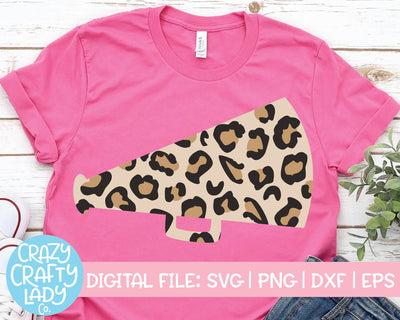 Leopard Print Megaphone | Cheerleader SVG Cut File SVG Crazy Crafty Lady Co. 