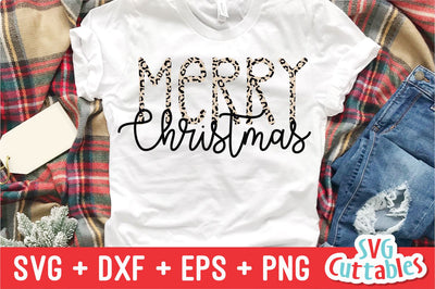 Leopard Print Merry Christmas Svg Cuttables 