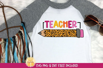 Leopard Print Pencil SVG | Teacher Back To School Design SVG Cheese Toast Digitals 