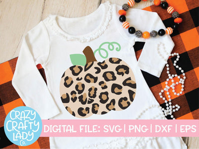 Leopard Print Pumpkin | Fall SVG Cut File SVG Crazy Crafty Lady Co. 