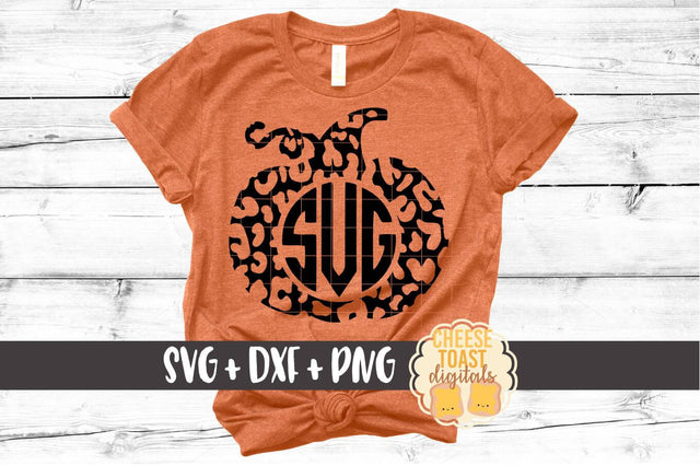 Leopard Print Pumpkin Monogram Frame - Monogram SVG File SVG Cheese Toast Digitals 