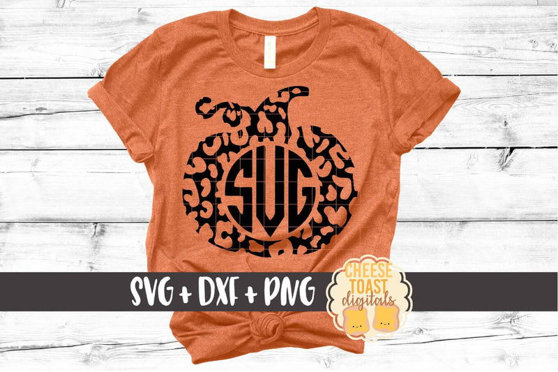 Leopard Print Pumpkin Monogram Frame - Monogram SVG File SVG Cheese Toast Digitals 