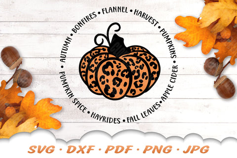 Leopard Print Pumpkin SVG | Fall SVG SVG Cloud9Design 