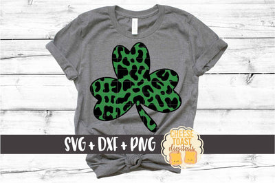 Leopard Print Shamrock - St Patrick's Day SVG PNG DXF Cut Files SVG Cheese Toast Digitals 
