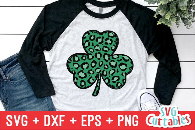 Leopard Print Shamrock Svg Cuttables 