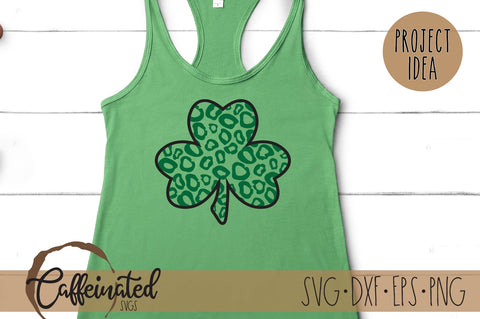 Leopard Print Shamrock svg SVG Caffeinated SVGs 