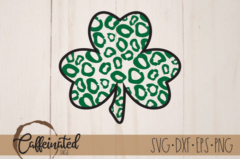 Leopard Print Shamrock svg SVG Caffeinated SVGs 