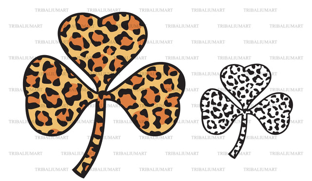 Leopard print shamrock SVG TribaliumArtSF 