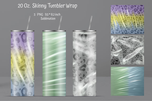 Leopard Print Skinny Tumbler Sublimation Wrap Sublimation Kseniia designer 