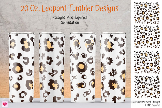 Leopard Print Sublimation Tumbler. Seamless Tumbler Designs Sublimation Kseniia designer 