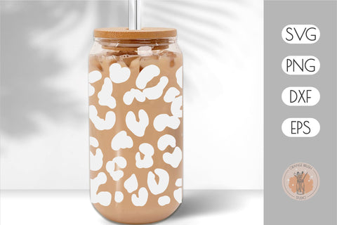 Leopard Print SVG Can Glass Wrap Beer Can Seamless Design SVG OrangeBrushStudio 