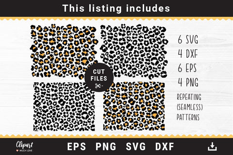 Leopard print SVG, Cheetah print SVG, DXF, Leopard print sublimation PNG SVG ClipartMuchLove 