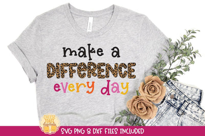 Leopard Print Teacher SVG | Make A Difference Every Day SVG Cheese Toast Digitals 